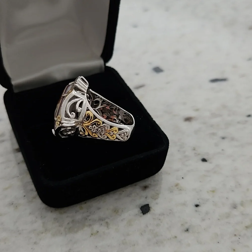 Tiger shell cameo silver ring - Picture 3 of 7